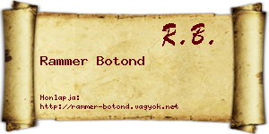 Rammer Botond névjegykártya